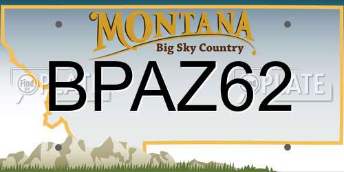 BPAZ62 Montana License Plate
