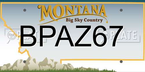 BPAZ67 Montana License Plate