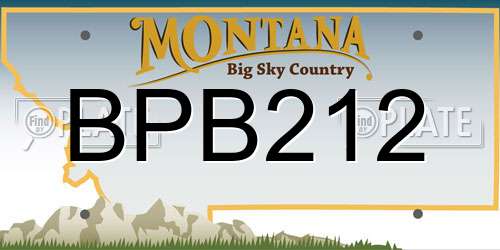 BPB212 Montana License Plate