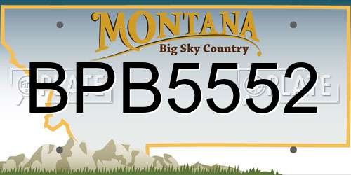 BPB5552 Montana License Plate