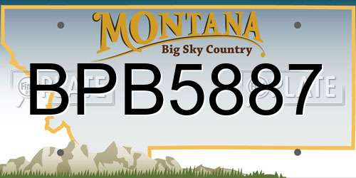 BPB5887 Montana License Plate