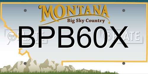 BPB60X Montana License Plate