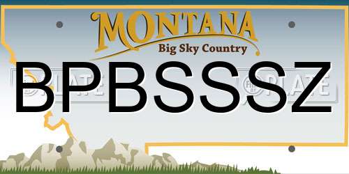 BPBSSSZ Montana License Plate