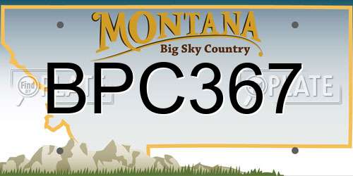 BPC367 Montana License Plate