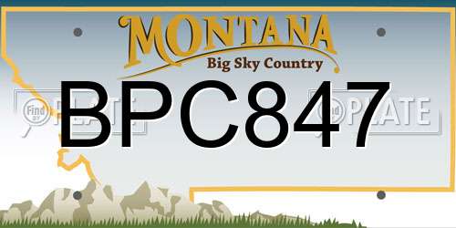 BPC847 Montana License Plate