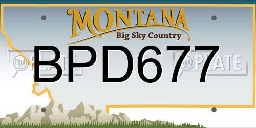 BPD677 Montana License Plate
