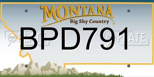 BPD791 Montana License Plate