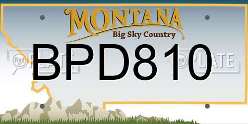 BPD810 Montana License Plate