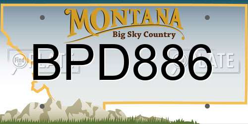 BPD886 Montana License Plate