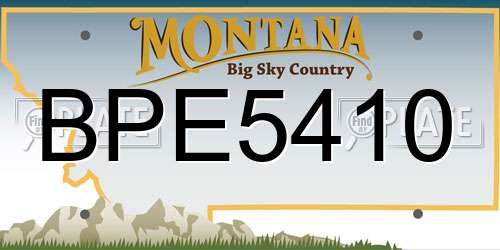 BPE5410 Montana License Plate