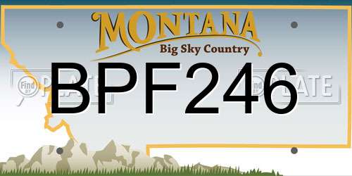 BPF246 Montana License Plate
