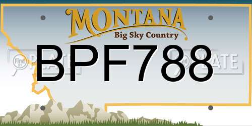BPF788 Montana License Plate