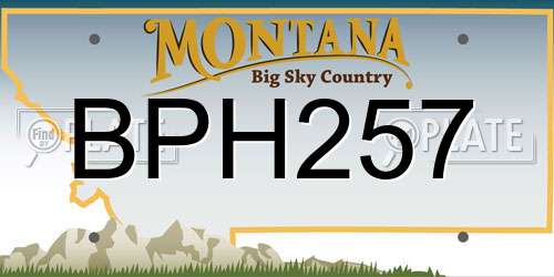 BPH257 Montana License Plate
