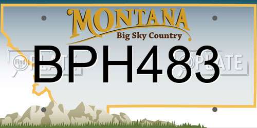 BPH483 Montana License Plate