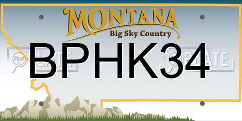 BPHK34 Montana License Plate