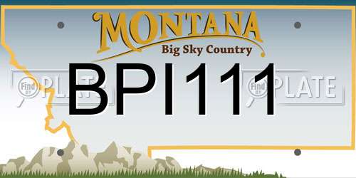 BPI111 Montana License Plate