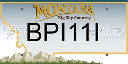 BPI11I Montana License Plate