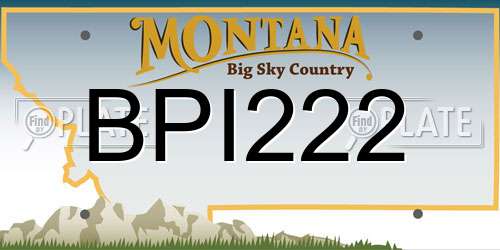 BPI222 Montana License Plate