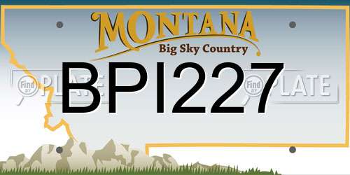 BPI227 Montana License Plate
