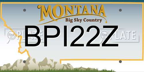 BPI22Z Montana License Plate
