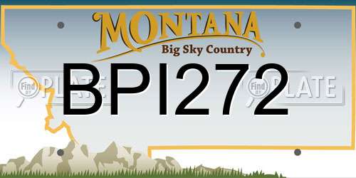 BPI272 Montana License Plate