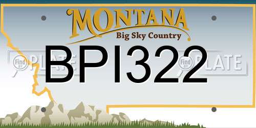 BPI322 Montana License Plate