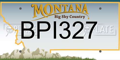 BPI327 Montana License Plate