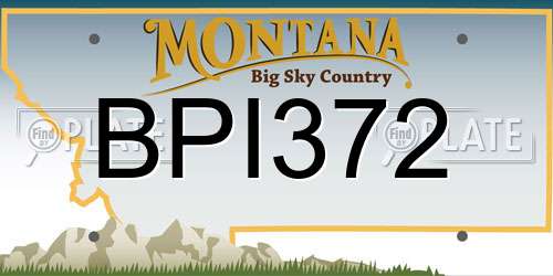 BPI372 Montana License Plate