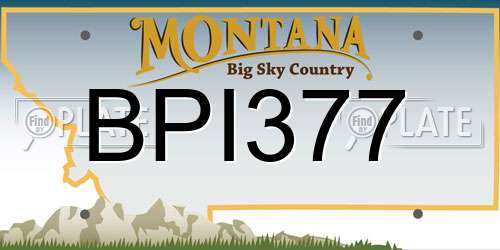 BPI377 Montana License Plate