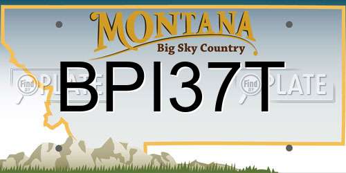 BPI37T Montana License Plate