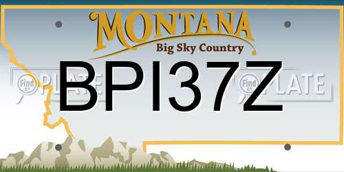 BPI37Z Montana License Plate