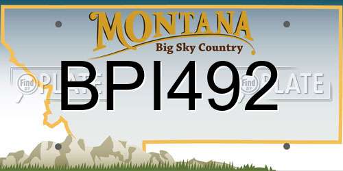 BPI492 Montana License Plate
