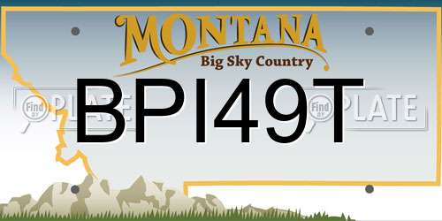 BPI49T Montana License Plate