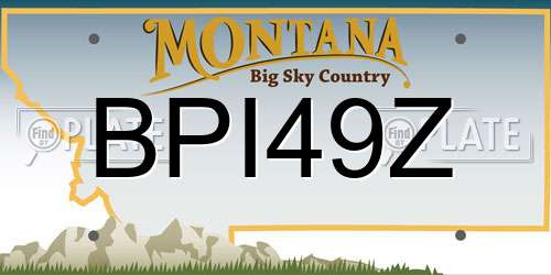 BPI49Z Montana License Plate
