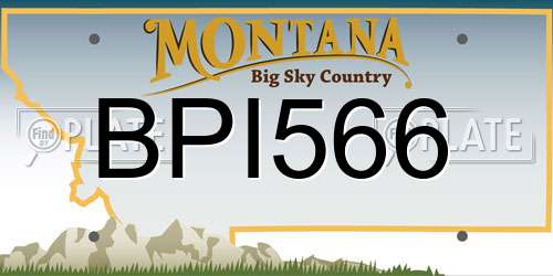 BPI566 Montana License Plate