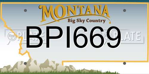 BPI669 Montana License Plate