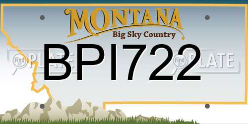 BPI722 Montana License Plate