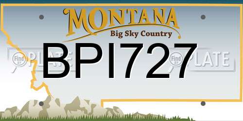 BPI727 Montana License Plate