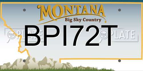 BPI72T Montana License Plate