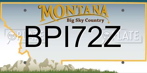 BPI72Z Montana License Plate