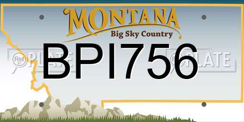 BPI756 Montana License Plate