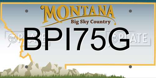 BPI75G Montana License Plate