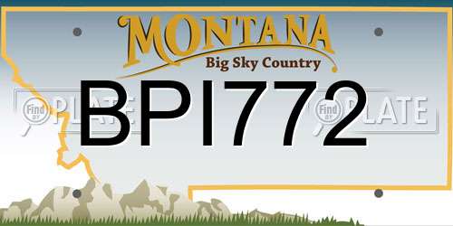 BPI772 Montana License Plate