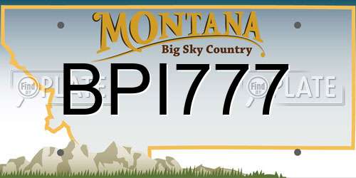 BPI777 Montana License Plate