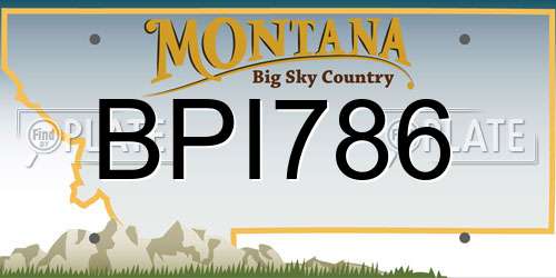 BPI786 Montana License Plate