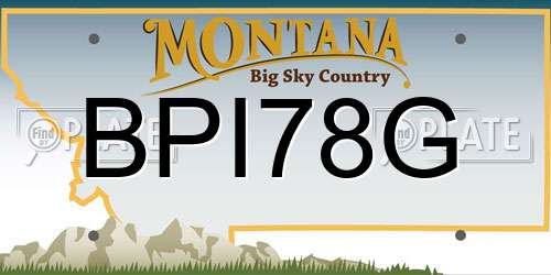BPI78G Montana License Plate