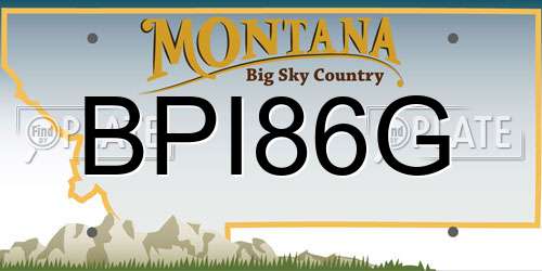 BPI86G Montana License Plate