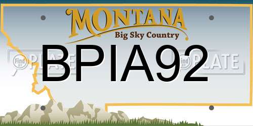 BPIA92 Montana License Plate