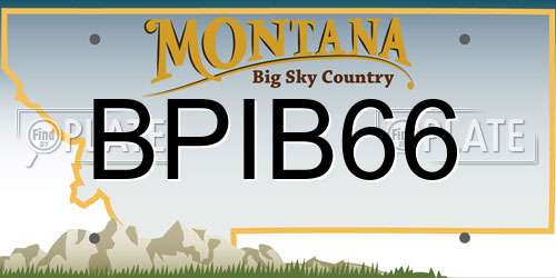 BPIB66 Montana License Plate