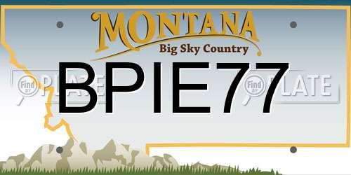 BPIE77 Montana License Plate